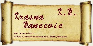 Krasna Mančević vizit kartica